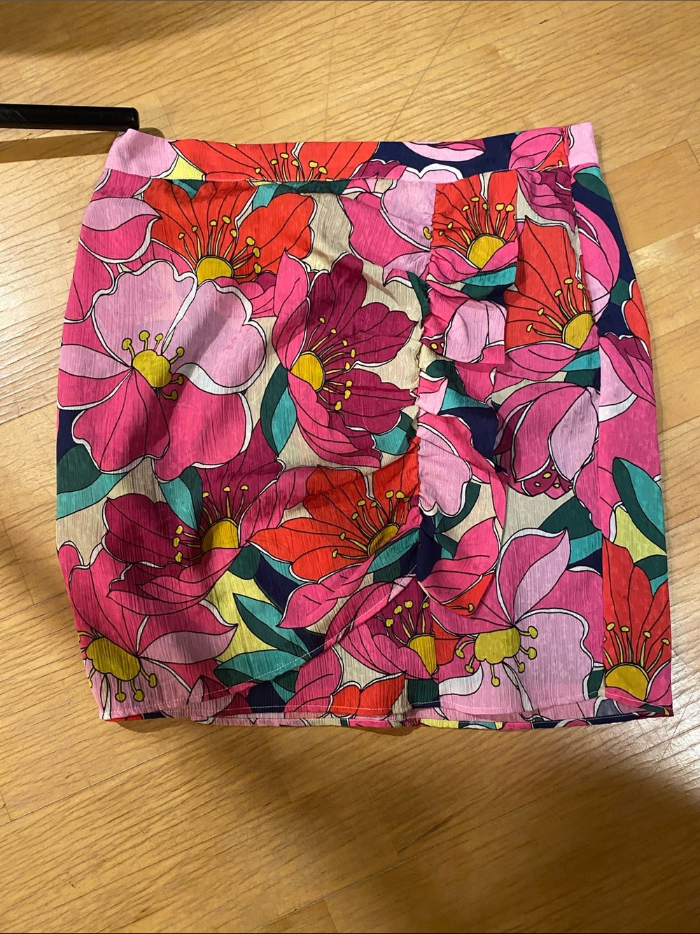 Promod Ruffle Floral Mini Skirt